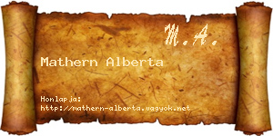 Mathern Alberta névjegykártya
